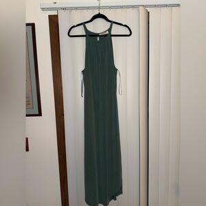 Double Zero Forest Green Halter Maxi Dress